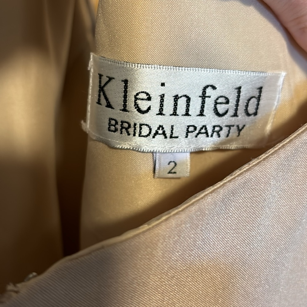 Kleinfeld‎ Bridal Champagne One Shoulder Mermaid Dress - Picture 3 of 3